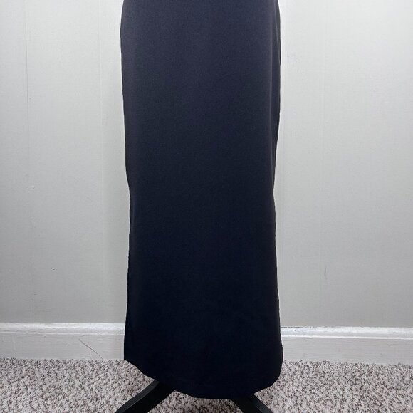 VTG Tracy Evans Maxi Pencil Skirt Women's 9 Black Business Office Side Slit USA - Picture 2 of 15